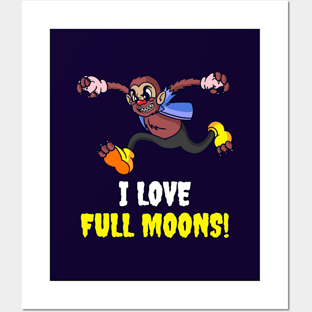 I Love Full Moon Wall Art by AladdinHub